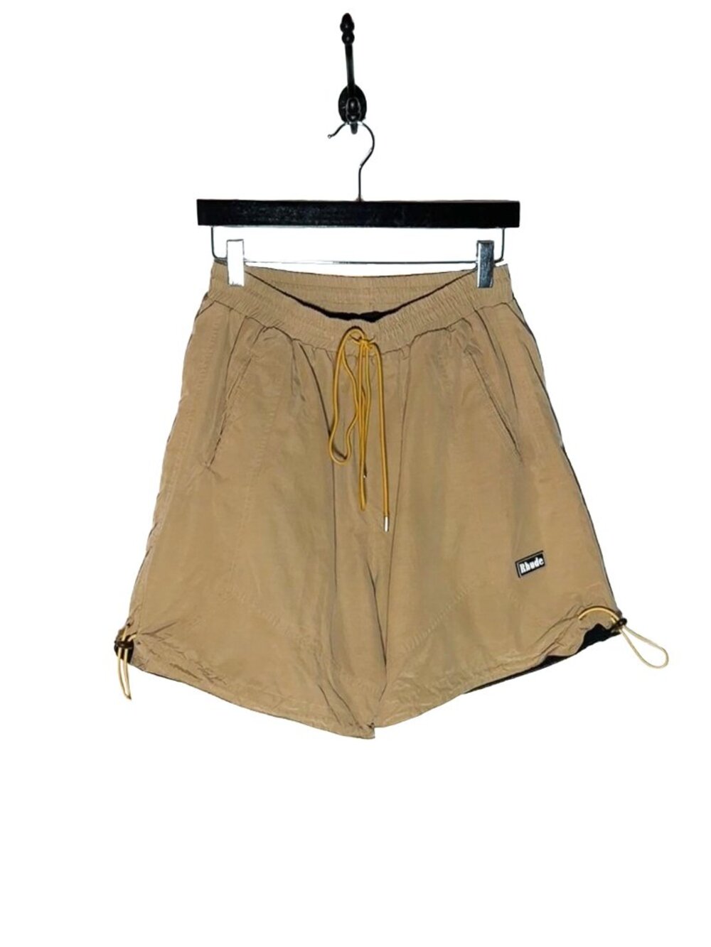 Rhude Fighter Flight Beige Cotton Blend Drawstring Shorts